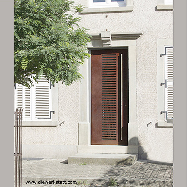schöne Haustür aus Cortenstahl schöne Haustüren mit Einbau in Luxemburg Trier Köln Mainz
