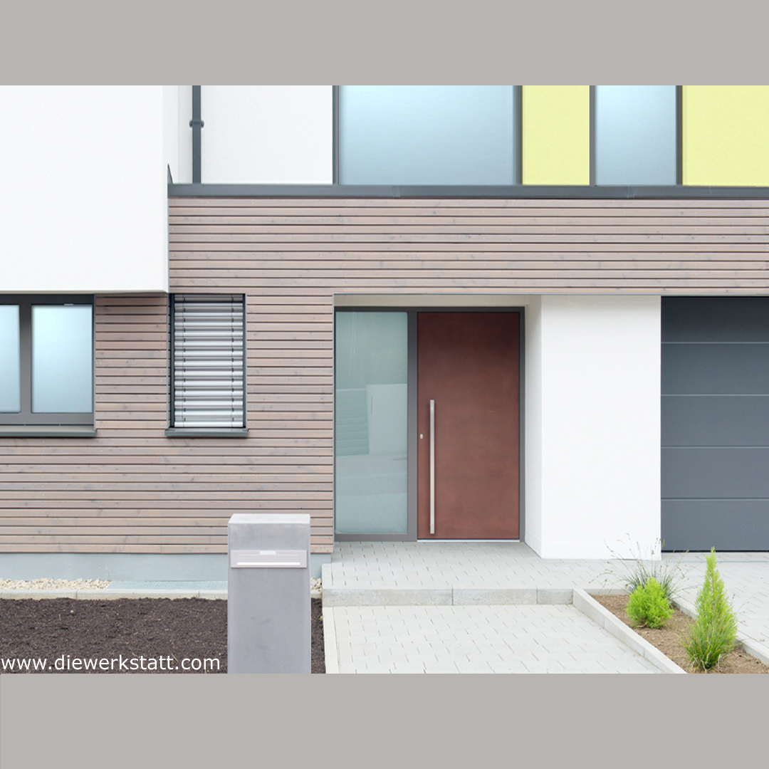 schöne Corten Haustür transluzente Verglasung Cortenstahl Rostoptik Roststahl die schönsten Haustüren mit Einbau in Luxembourg Trier Köln Bonn Mainz Wiesbaden Senningen